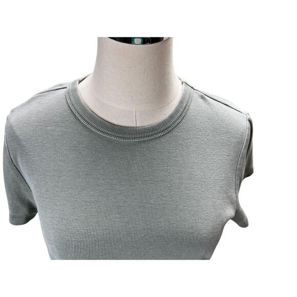 Marine Layer Top Women's Size Large Gray Cotton Blend Short Sleeve - Picture 4 of 7
